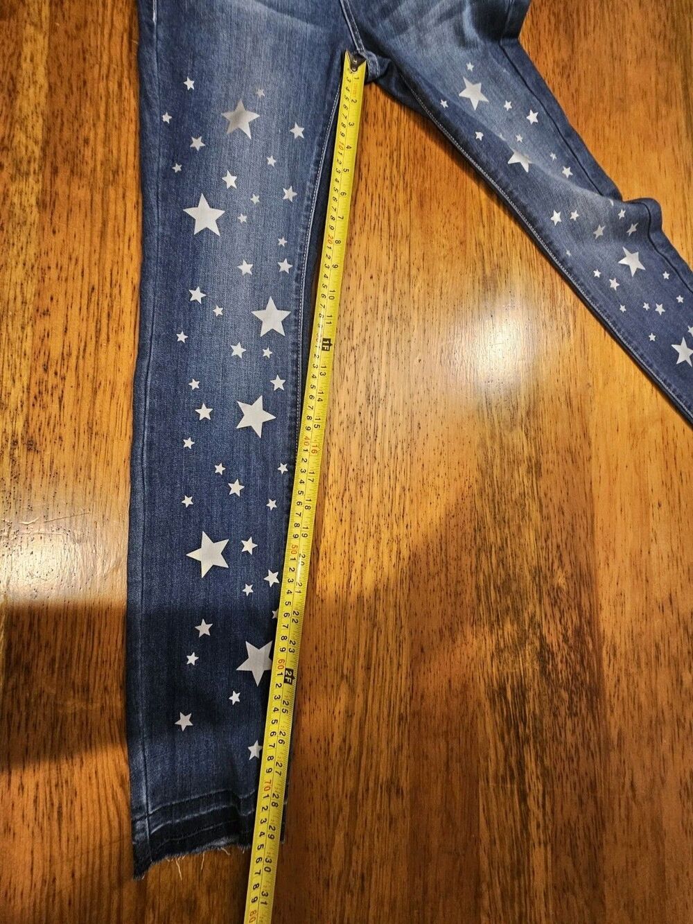 NWT Soho Jeans New York & Co Runway Leggings Star Print Skinny Blue Denim Size 0 - Picture 5 of 10